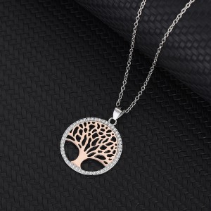 Cubic Zirconia Family Tree Pendant Necklace 80200046