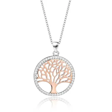 Cubic Zirconia Family Tree Pendant Necklace 80200046