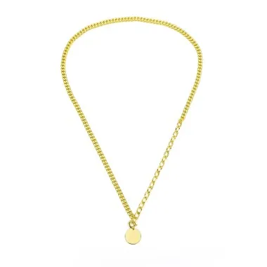 Thick Chain Circle Pendant Necklace 80200062