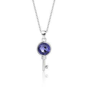 Austrian Crystals Key Pendant Necklace 80200068