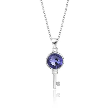 Austrian Crystals Key Pendant Necklace 80200068