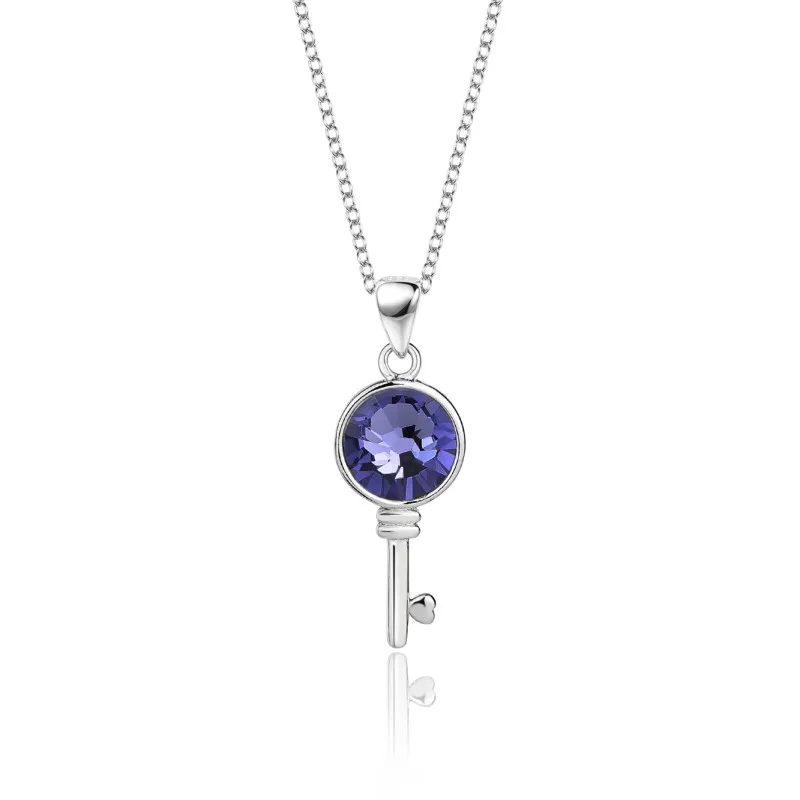 Austrian Crystals Key Pendant Necklace 80200068