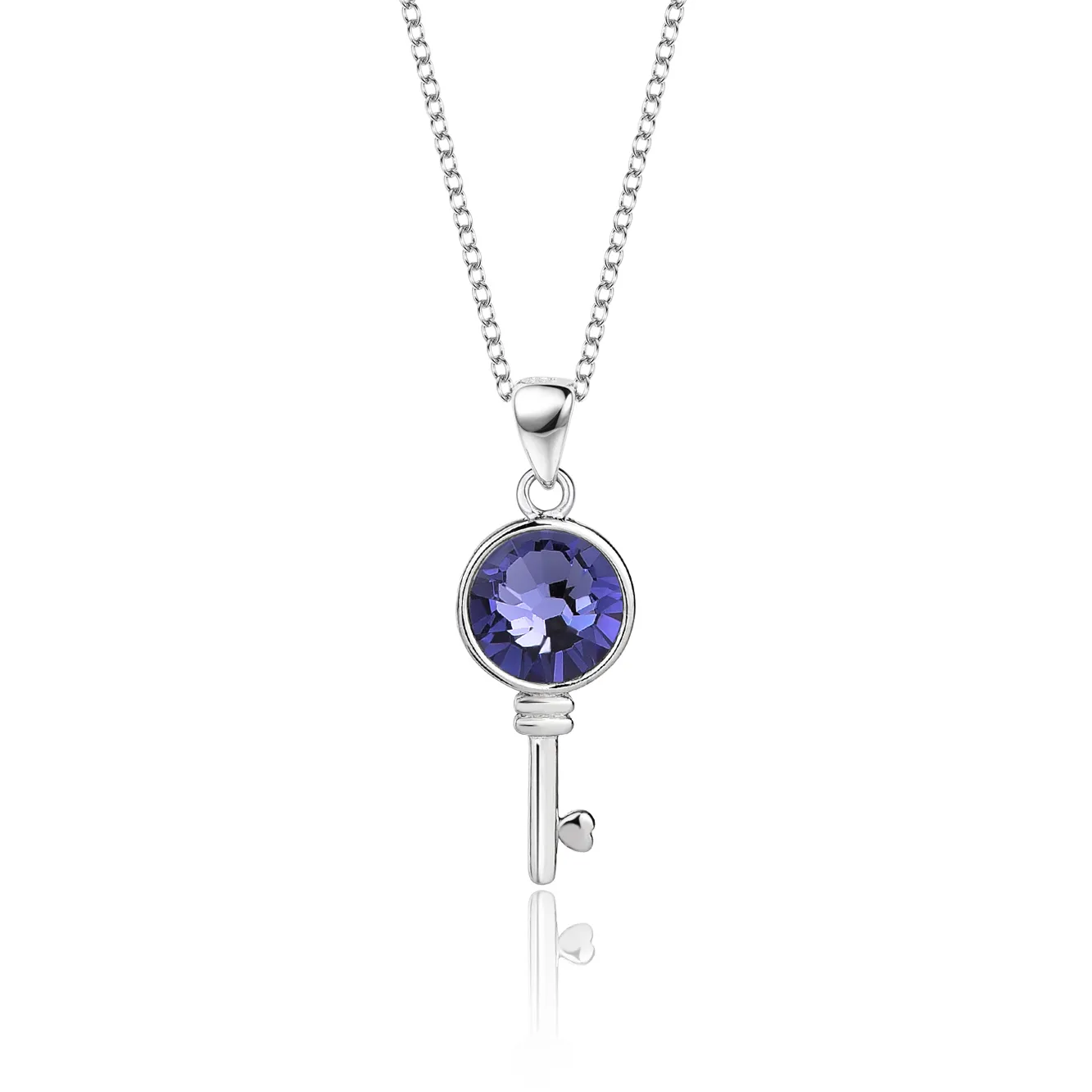 Austrian Crystals Key Pendant Necklace 80200068