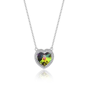 Austrian Crystals Love Heart Cubic Zirconia Pendant Necklace 80200069