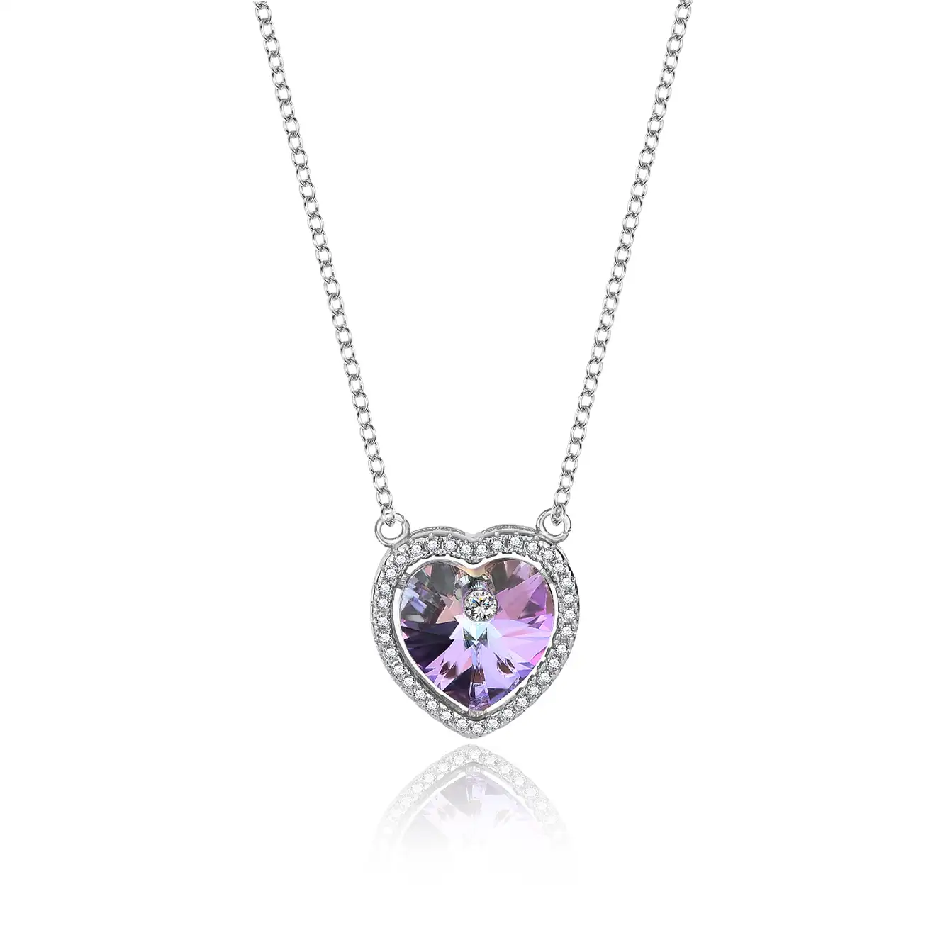 Crystals from Swarovski Love Heart Cubic Zirconia Pendant Necklace 80200069