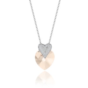 Austrian Crystals Love Heart Cubic Zirconia Pendant Necklace 80200071
