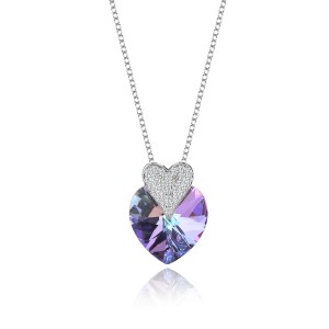 Austrian Crystals Love Heart Cubic Zirconia Pendant Necklace 80200071