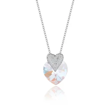 Austrian Crystals Love Heart Cubic Zirconia Pendant Necklace 80200071