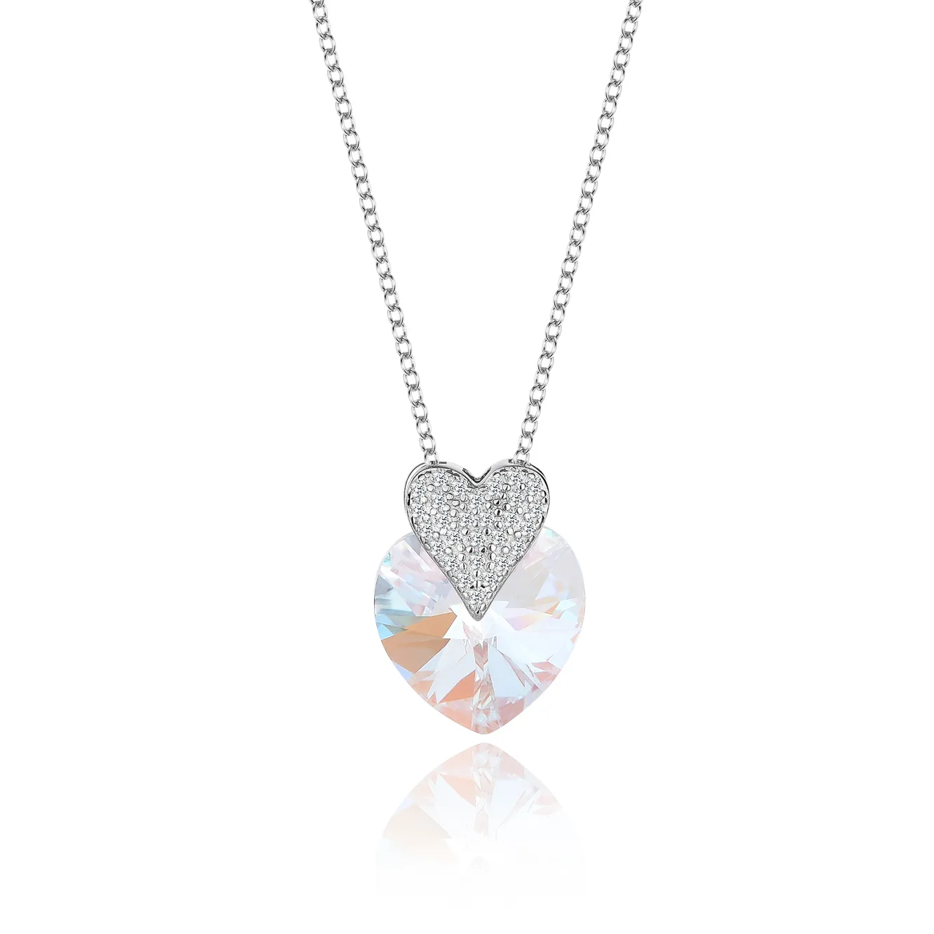 Austrian Crystals Love Heart Cubic Zirconia Pendant Necklace 80200071