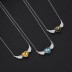 Austrian Crystals Love Heart Cubic Zirconia Wing Pendant Necklace 80200075