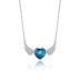 Austrian Crystals Love Heart Cubic Zirconia Wing Pendant Necklace 80200075