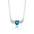 Austrian Crystals Love Heart Cubic Zirconia Wing Pendant Necklace 80200075