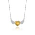 Austrian Crystals Love Heart Cubic Zirconia Wing Pendant Necklace 80200075