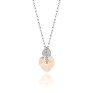 Austrian Crystals Love Heart Cubic Zirconia Pendant Necklace 80200076