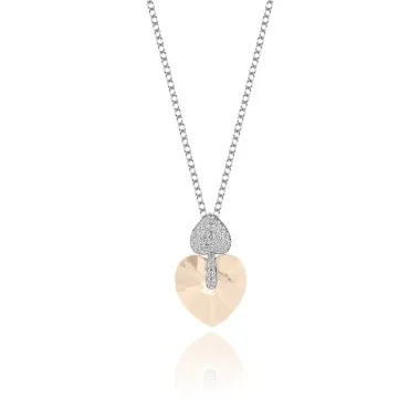 Austrian Crystals Love Heart Cubic Zirconia Pendant Necklace 80200076