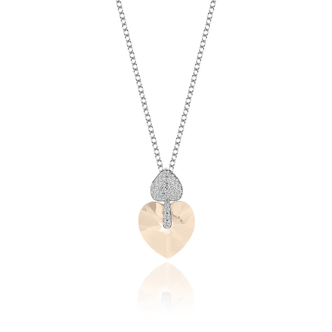 Austrian Crystals Love Heart Cubic Zirconia Pendant Necklace 80200076