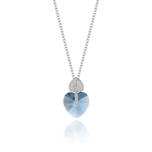 Austrian Crystals Love Heart Cubic Zirconia Pendant Necklace 80200076