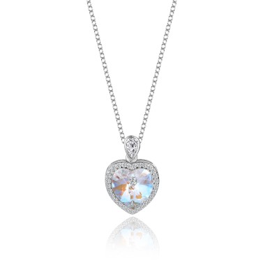 Austrian Crystals Love Heart Cubic Zirconia Pendant Necklace 80200077
