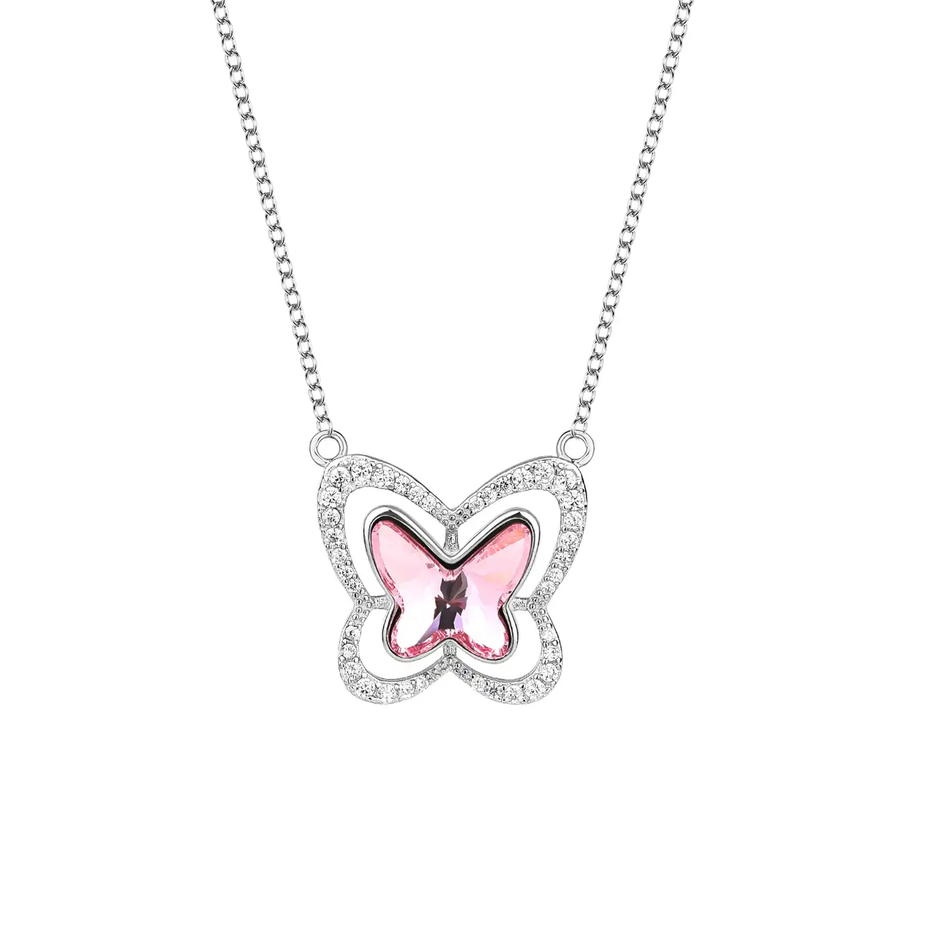 Crystals from Swarovski Butterfly Cubic Zirconia Pendant Necklace 80200079
