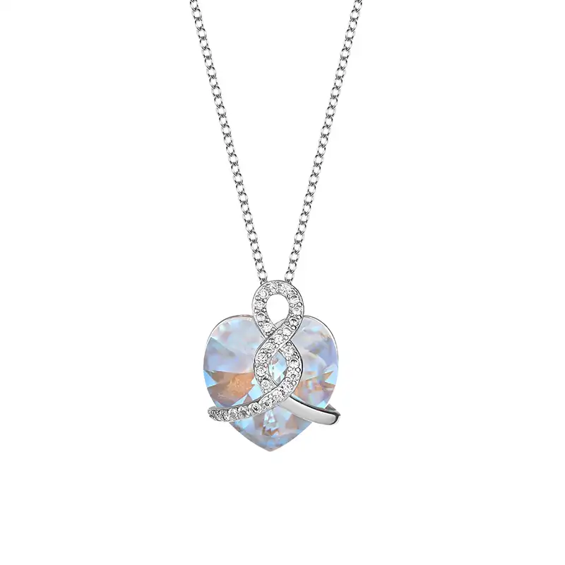 Austrian Crystals Love Heart Cubic Zirconia Infinity Necklace 80200082