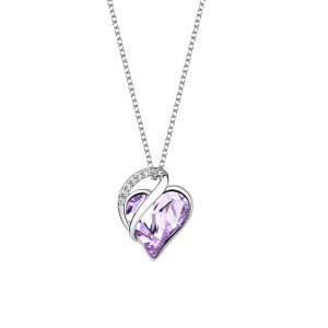 Austrian Crystals Love Heart Cubic Zirconia Pendant Necklace 80200083