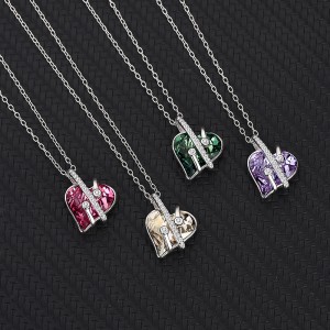 Austrian Crystals Love Heart Cubic Zirconia Pendant Necklace 80200085