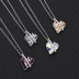 Austrian Crystals Love Heart Cubic Zirconia Pendant Necklace 80200085