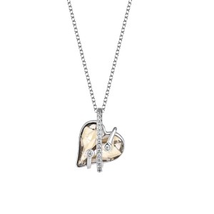 Austrian Crystals Love Heart Cubic Zirconia Pendant Necklace 80200085