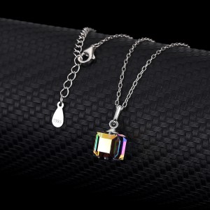 Austrian Crystals Cube Cubic Zirconia Pendant Necklace 80200089