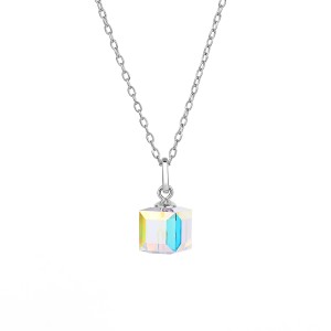 Austrian Crystals Cube Cubic Zirconia Pendant Necklace 80200089