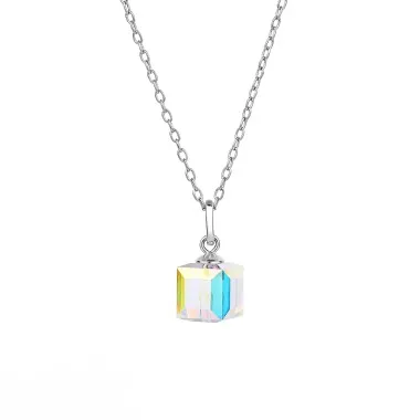 Austrian Crystals Cube Cubic Zirconia Pendant Necklace 80200089