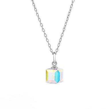 Austrian Crystals Cube Cubic Zirconia Pendant Necklace 80200089