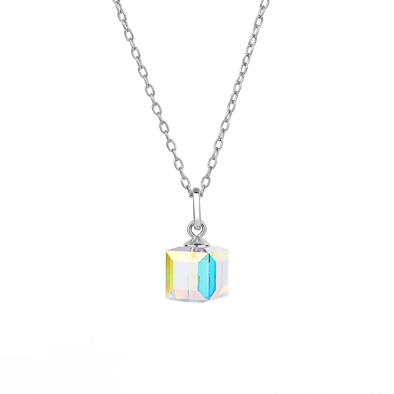 Austrian Crystals Cube Cubic Zirconia Pendant Necklace 80200089