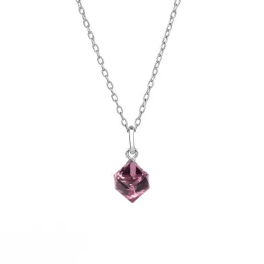 Austrian Crystals Cube Cubic Zirconia Pendant Necklace 80200090