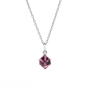 Austrian Crystals Cube Cubic Zirconia Pendant Necklace 80200090
