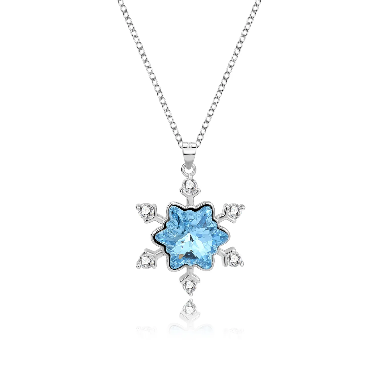 Austrian Crystals Snowflake Cubic Zirconia Pendant Necklace 80200091