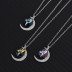 Austrian Crystals Love Heart Moon Cubic Zirconia Necklace 80200095