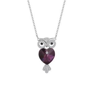 Austrian Crystals Owl Cubic Zirconia Necklace 80200098
