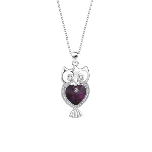 Austrian Crystals Owl Cubic Zirconia Necklace 80200099