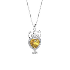 Austrian Crystals Owl Cubic Zirconia Necklace 80200099