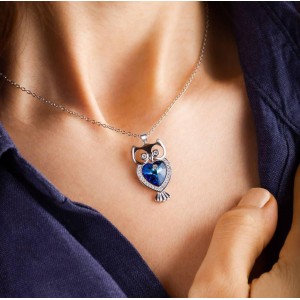Austrian Crystals Owl Cubic Zirconia Necklace 80200099