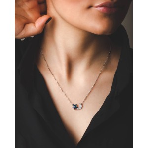 Austrian Crystals Star Moon Cubic Zirconia Necklace 80200100