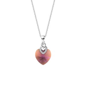 Austrian Crystals Love Heart Cubic Zirconia Pendant Necklace 80200103
