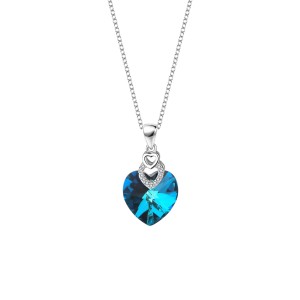 Austrian Crystals Love Heart Cubic Zirconia Pendant Necklace 80200103