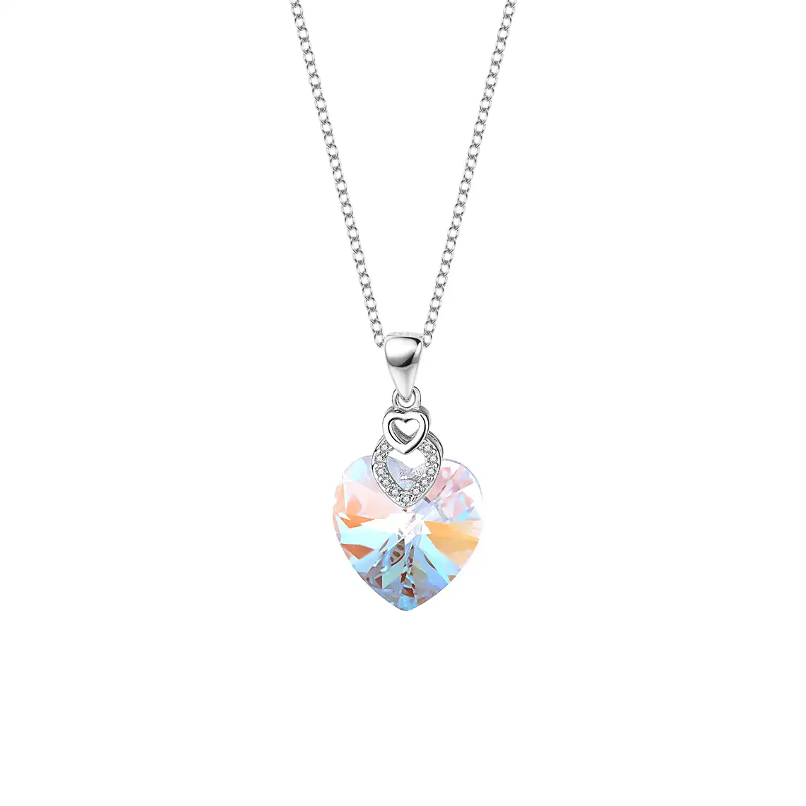 Crystals from Swarovski Love Heart Cubic Zirconia Pendant Necklace 80200103
