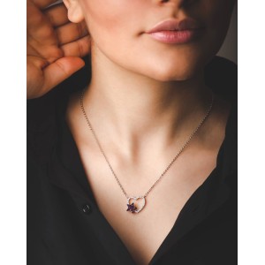 Austrian Crystals Star Cubic Zirconia Heart Pendant Necklace 80200106