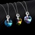 Austrian Crystals Love Heart Cubic Zirconia Dolphin Pendant Necklace 80200110