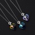 Austrian Crystals Love Heart Cubic Zirconia Dolphin Pendant Necklace 80200110