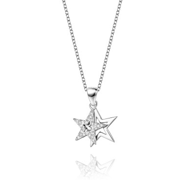 Silver Cubic Zirconia Star Necklace 80200118