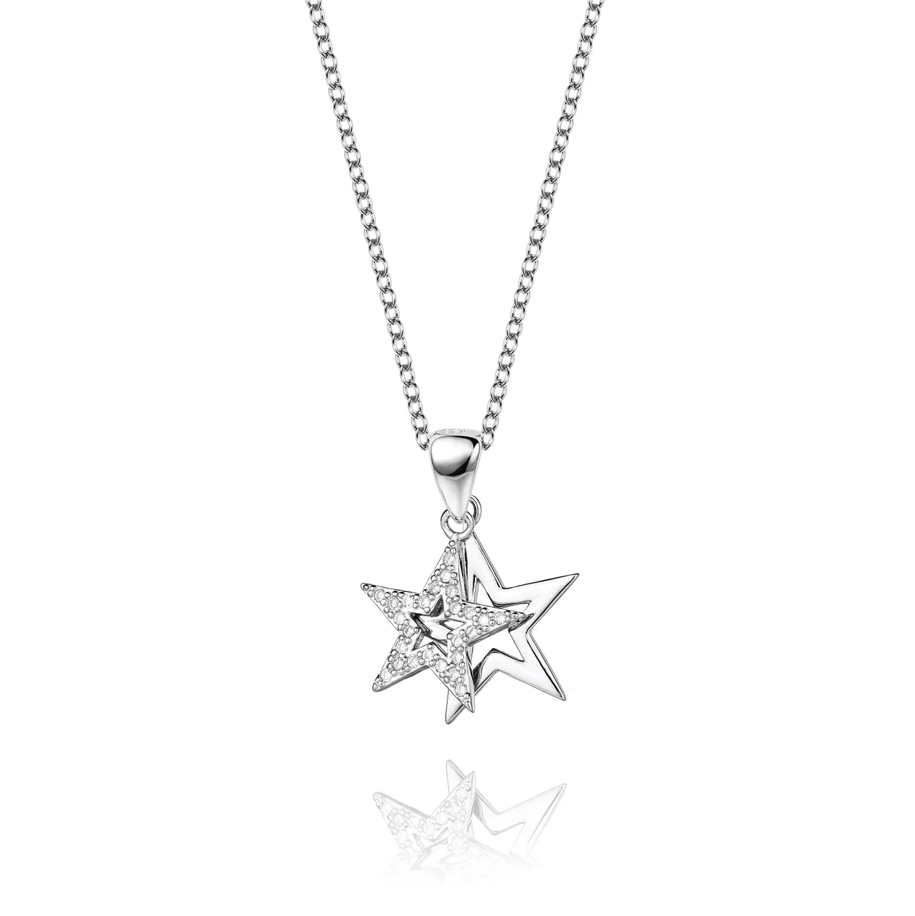 Silver Cubic Zirconia Star Necklace 80200118